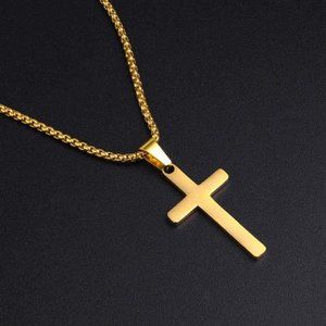 Gold Cross Chain Necklace 18in